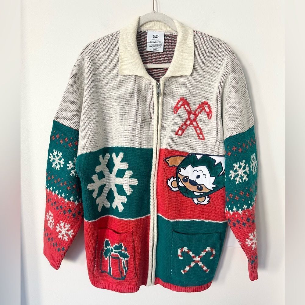 Disney Star Wars Ewok Christmas Spirit Jersey Sweater L (NWOT)